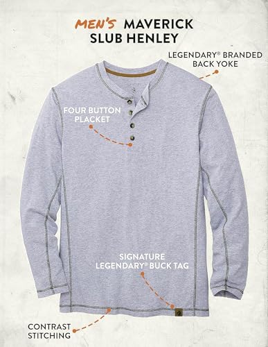 Legendary Whitetails Men's Henley Shirt Long Sleeve Button Up Casual Fit Cotton/Poly Blend4