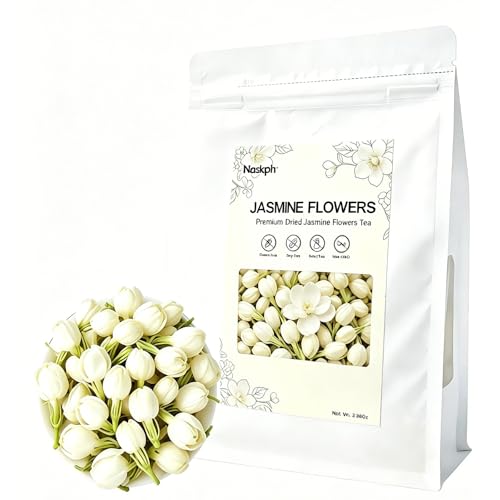 NASLAPH Dried Jasmine Flowers, Jasmine Buds Tea Loose Leaf, Authentic Chinese Jasmine Scented Tea...