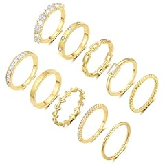 10PCS Gold Rings