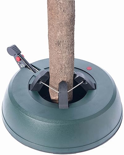 Automatic Plastic Green Foot Pedal Christmas Tree Stand, Large 14.5-inch Dia x 3.5-inch Height3