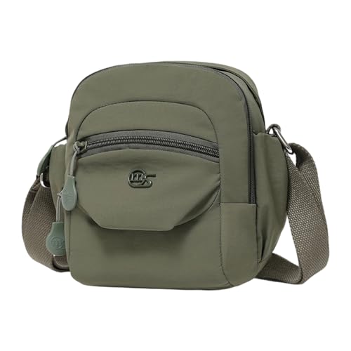Leichte, strapazierfähige Kuriertasche für den täglichen Pendler, Reisen, Wandern, Freizeitkleidung, Crossbody-Tasche, vielseitiges Lagen-Design für Damen und Herren, armee-grün, One size