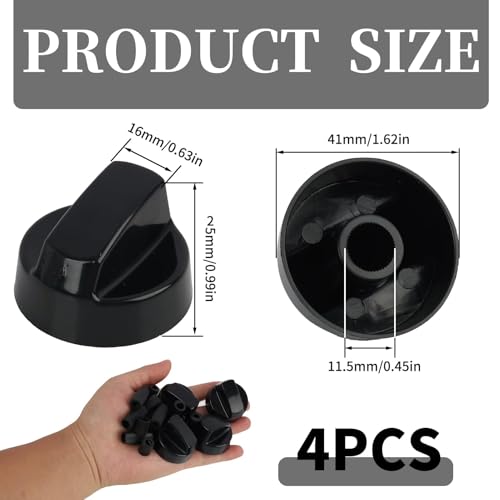 Boutons De Commande Universels Pour Fours,CuisinièRes Et Plaques De Cuisson,Compatibles Avec Une VariéTé D'Appareils MéNagers, Noirs,Pack De 4 Avec 5 Adaptateurs Permettant Un Montage Simple Et Rapide – vue 4