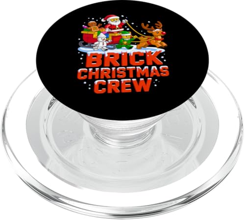 Brick Christmas Crew Costume Master Builder Block Xmas Kids PopSockets PopGrip pour MagSafe