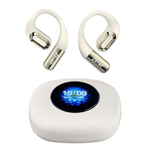 ZIHNIC True Wireless Open-Ear Headphones with Large Screen, 35H Battery Life, IPX5 Waterproof,...