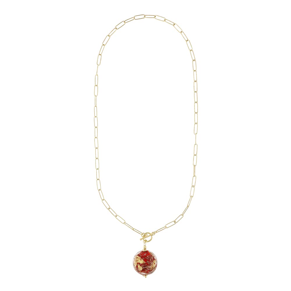 Venetiaurum - Halskette für Damen mit Anhänger aus Original Muranoglas und Silber 925 - Schmuck “Made in Italy” zertifiziert
