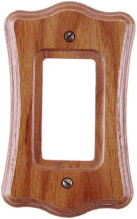 Amerelle Austin Single Rocker Wood Wallplate in Medium Oak image 4