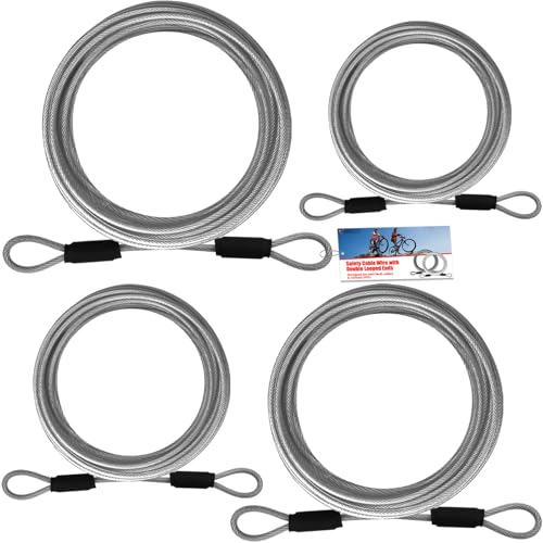 VIVBOO 4FT/6FT/10FT/15FT Cable Locks with Combination 1/8 inch Security Cable with Loops for Fence Luggage Gym Locker Cabinet