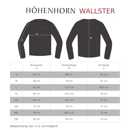 Höhenhorn Wallster Pull à col rond pour homme en coton, Noir/transparent, XXL – vue 6