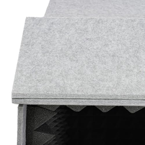 Booth portátil para grabación vocal, cubierta de escritorio insonorizada, escudo absorbe sonido vocal (Gris, Negro) miniatura 7