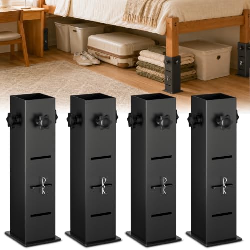 Heavy Duty Dorm Bed Risers Extenders Fits Bed Legs 1.5 to 2.2 Diameter