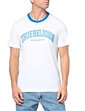 True Religion Men's Collegiate Ringer Tee, Optic White, L