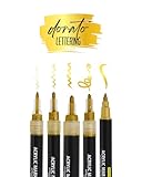 Online Set di 5 penne acriliche dorate, altamente coprenti, con penna, fineliner, penne e ...