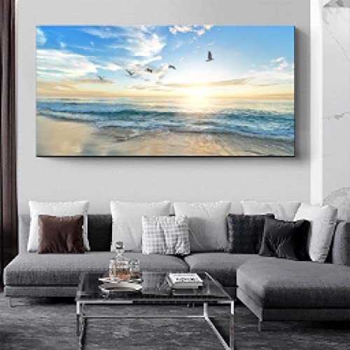 Coucher de soleil sur la mer en toile murale pour salon contemporain - 2