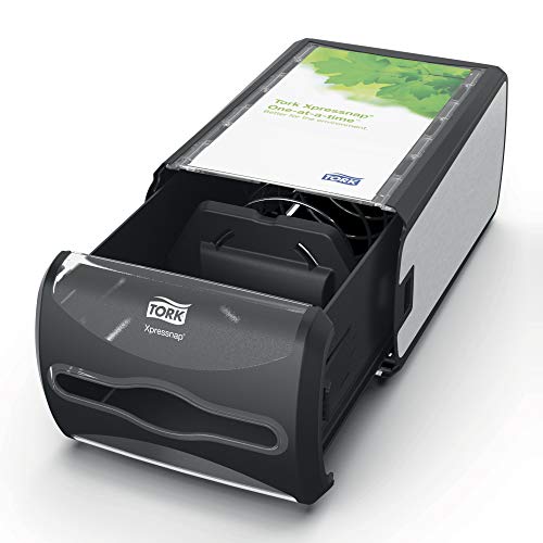 Tork 6435000 Xpressnap Counter Napkin Dispenser, 5.7" Height x 7.5" Width x 12.1" Depth, Stainless Finish (Case of 1 Dispenser) for use with Tork 908EX, DX906E, DX900, DX990 or 13680