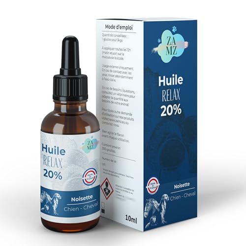 ZamZ Aceite Cool XL 10ml | Miedo, timidez, aprensión | Cáñamo Confort para Perro y Gato | Producto 100% francés