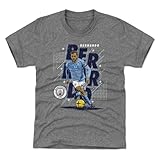 500 LEVEL Bernardo Silva Manchester City Youth Shirt - Bernardo Silva Manchester City Abstract Name WHT (Tri Gray, 6-7Y Small)