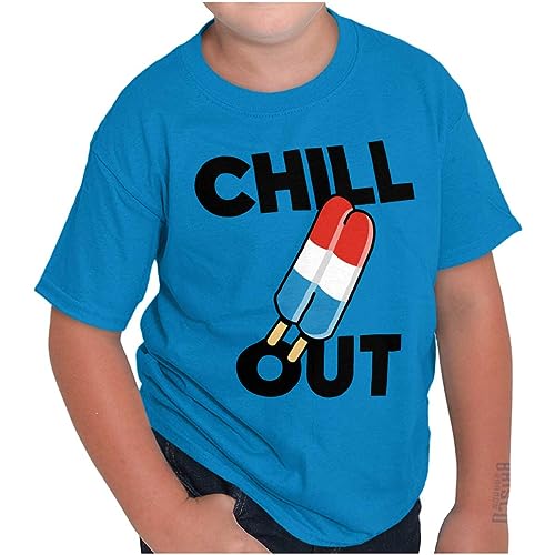 Brisco Brands Retro Chill Out Food Pun Popsicle Crewneck T Shirts Boy Girl