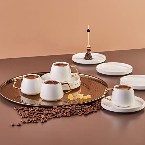 Karaca 153.03.07.8417 Saturn Coffee Set For 6 People, Porcelain, 12 Pcs, Multi-Purpose, Serving Espresso, Tea, Milk And Turkish Coffee, Turkish Traditional Coffee Mugs thumb #4