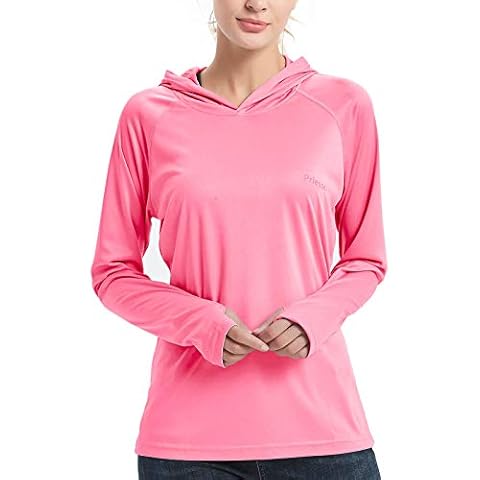 Priessei Women's UPF 50+ Sun Protection T-Shirt/Hoodie Outdoor Performance - - Large Cover