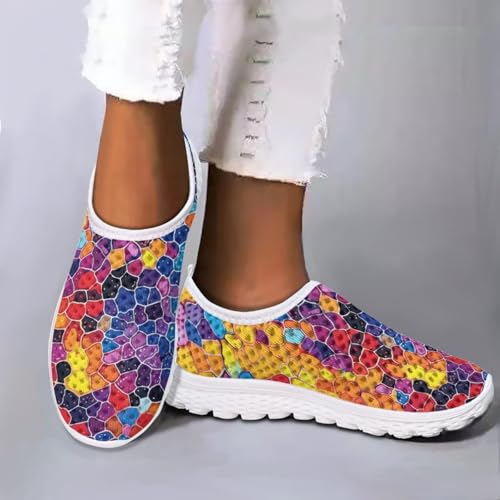 MARSVOVO Summer Womens Athletic Shoes Breathable Classic Non Slip Slip On Shoes Trendy Walking Casual Sneakers 7