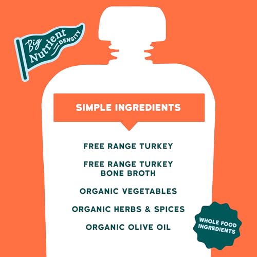Image of Serenity Kids Turkey Bolognese Baby Food Pouches, Organic, 3.5 Oz, 12 Pack | Savory Bone Broth, For 7M+, Toddler Snack, Protein Snack, Toddler Food Pouch, Baby Snacks, Protein Baby Food Pouch