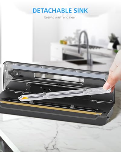 Miniatura 6 de Envasadora Al Vacío, Maquina Al Vacio De Alimentos Con 6 Modos, Bandeja Recogegotas Extraíble, Cuchilla De Corte Y Dos Cables Calefactores