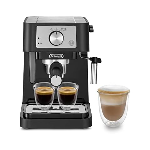 De'Longhi Stilosa EC 260.BK - traditionelle Siebträgermaschine inkl. Tamper, Espressomaschine mit professionellem Milchaufschäumer, für Espressopulver oder ESE Pads, 1 l Wassertank, schwarz Cover