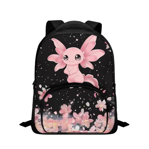 Bivxisrvo Mochila infantil para meninos da 5ª série mochila leve casual para estudantes, Linda estampa axolotl, One Size