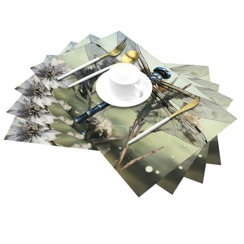 Sets de table antidérapants libellule PVC pour protéger votre table des taches - 7