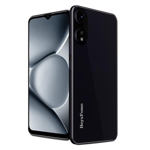 HeyxFome Mobile Phones, H1 Android 10 Phone, 2GB +16GB/256GB Octa Core Cheap Android Phone, 6.56Inch, 2GB RAM Dual SIM Unlocked, 16MP Main Camera, 4G, FaceID/GPS, Deep Black