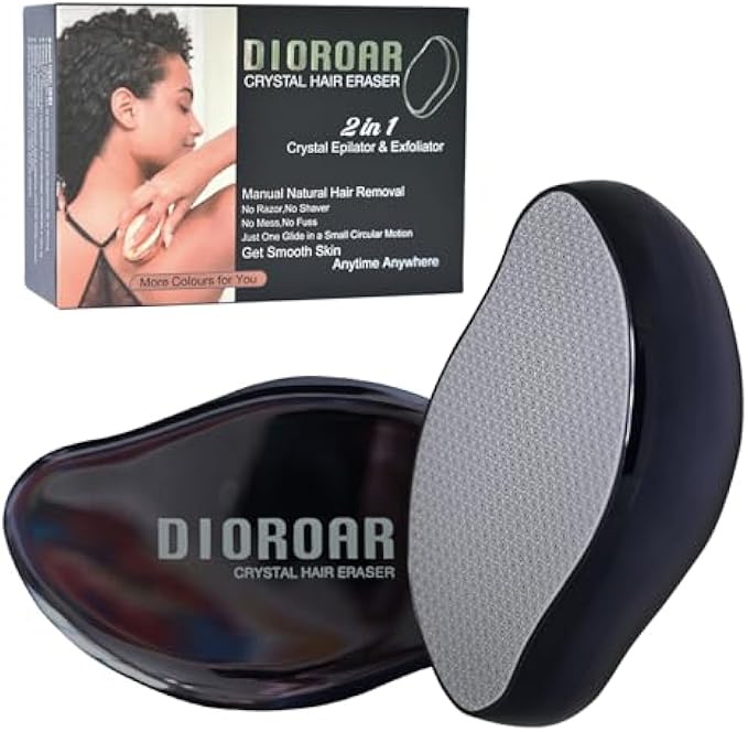 Crystal Hair Eraser,Upgrade Crystal Hair Remover,Physical Nano Glass Hair Removal Device,Painless Epilator and Exfoliator for Quick Soft Silky Skin(Red)