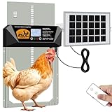 YQuiet Automatic Chicken Coop Door - Solar Powered, Extra Large 16'x12' Door with Remote & Timer, Anti-Pinch Safety Alarm, Waterproof Aluminum Alloy, 5-Year Warranty for Chickens, Ducks, Geese