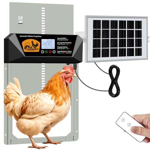 YQuiet Automatic Chicken Coop Door - Solar Powered, Extra Large