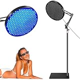 Ibtyzo Lampe De Bronzage Pour La Maison, 50w Solarium Pour La Maison Pour Le Visage Et Le Corps 250 Leds Support Réglable Lampe UV Bronzage Avec Protection Des Yeux - Bleu