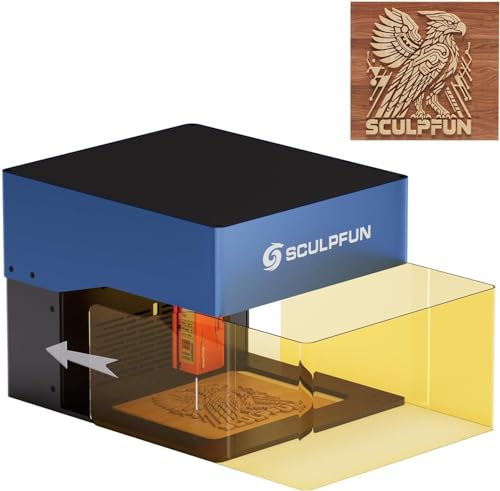 SCULPFUN iCube Pro 5W Mini Gravador a Laser, Máquina de Gravação e Corte a Laser com Alarme de Tempe