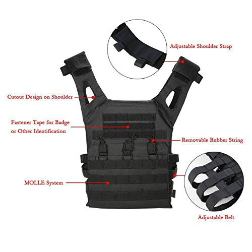 Chaleco táctico de camuflaje negro para deportes al aire libre 8