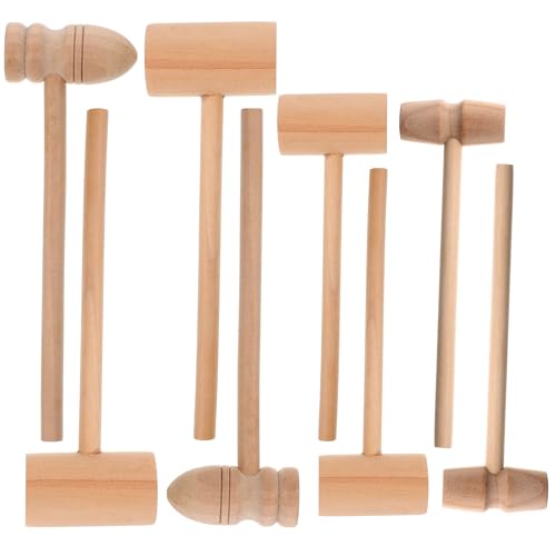 JOINPAYA 8pcs Easter Wood Hammer: Small Easter Egg Hammer Mini Wooden Crab Hammer for Chocolate Pounding Tool Easter Eggs