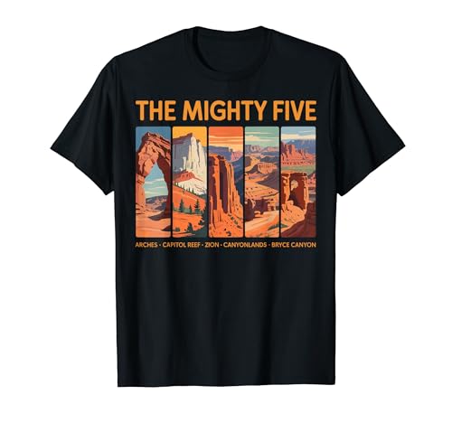 Vintage Mighty Five 5 National Parks Utah Hiking Camping T�V���c