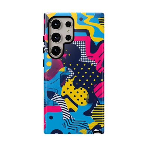 Coque Samsung S24 Ultra jaune stylée avec motif géométrique pour le quotidien