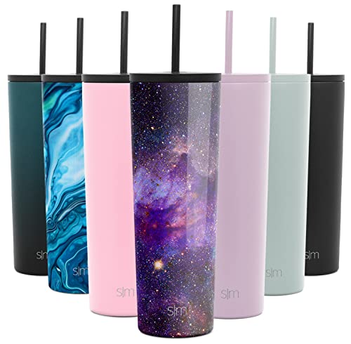 Double-Lid Insulated Tumbler Cup - Keeps Drinks Hot or Cold - Modern Design with Straw Lid and Flip Top