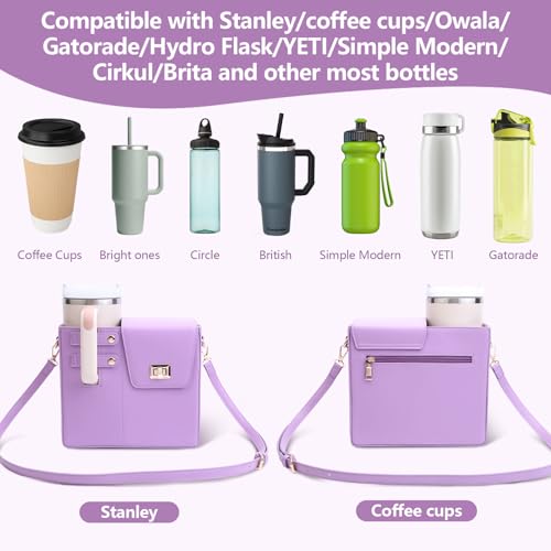 Image of Asaint Stanley Cup Purse Crossbody Bag for 40oz Tumbler with Handle, Water Bottle Purse Pocket Adjustable Strap