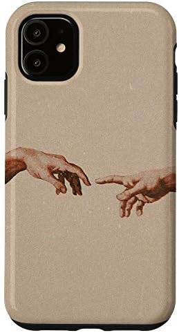 iPhone 11 Creation Of Adam Fingers Michelangelo Painting Phone Cover Case