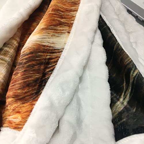 Cow Skin Print Cowhide Throw Blanket All Season Brown Black Flannal Plush Warm Animal Skin Blankets Lightweight Soft Fuzzy Throws Blanket For Bed Sofa Couch Travel 80"X60" #TOP4