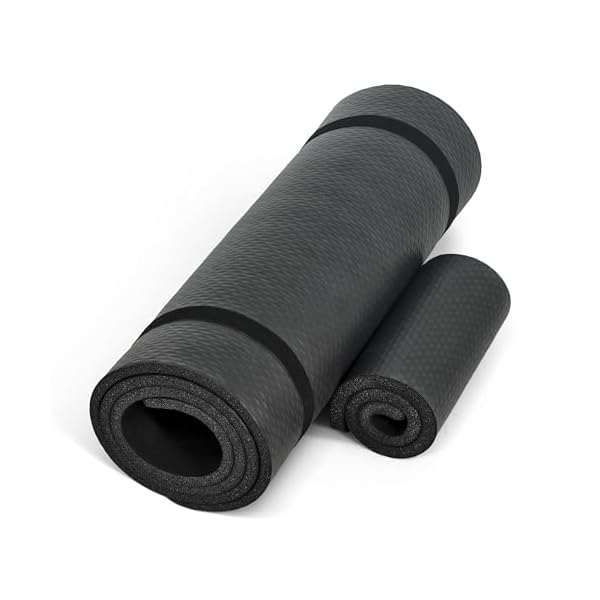 CAP Barbell 1/2-Inch High Density Exercise Yoga Mat with Strap | Multiple Options