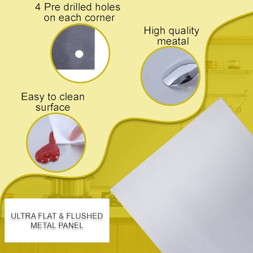SHACO 24x30 Inch Stainless Steel Backsplash for Stove, Metal Panel Splatter Guard for Stovetop with Pre-drilled Hole, Microfiber Towel and Matching Screw for Easy Installation (30" x 24")