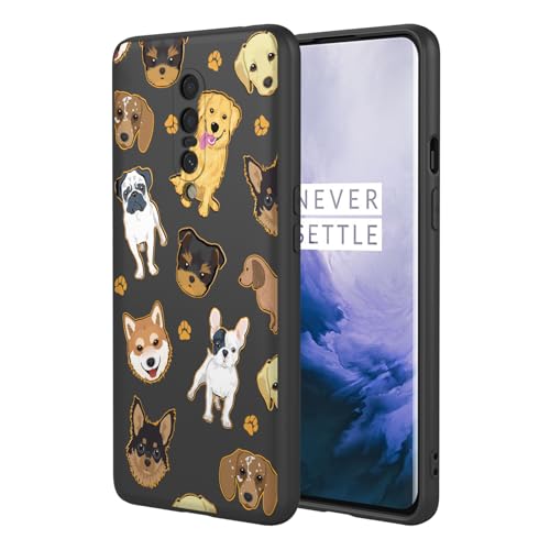 Coque OnePlus 7 Pro GM1913 antichoc TPU motif chien noir