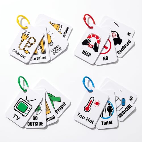 Aphasia Communication Cards for Adults, 50 PCS Visual AAC Aid