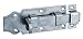 Produktbild Alberts 134402 Türriegel | gerade, mit flachem Griff und befestigter Schlaufe | galvanisch gelb verzinkt | Platte 100 x 44 mm