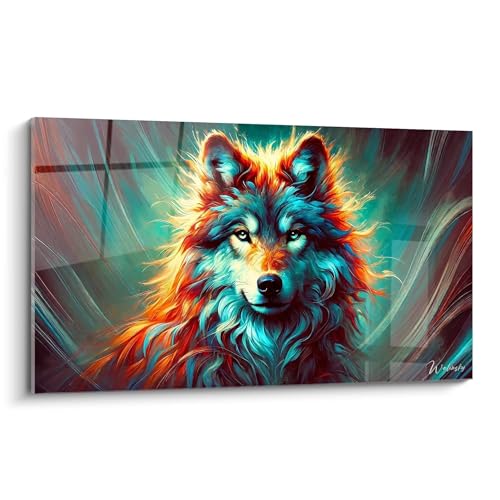 Tableau Alpha du Crépuscule loup alu Dibond pour habiller un grand mur