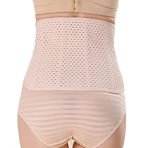 Bamboopack-Breathable-Adjustable-Elastic-Abdominal-Binder-Postnatal-Belly-Waist-Slim-Slimming-Shaper-Back-Brace-Support-Girdle-Belt-Waist-Trimmer-Waist-Compression-Slimer-Wrap-for-WomenBeige-L